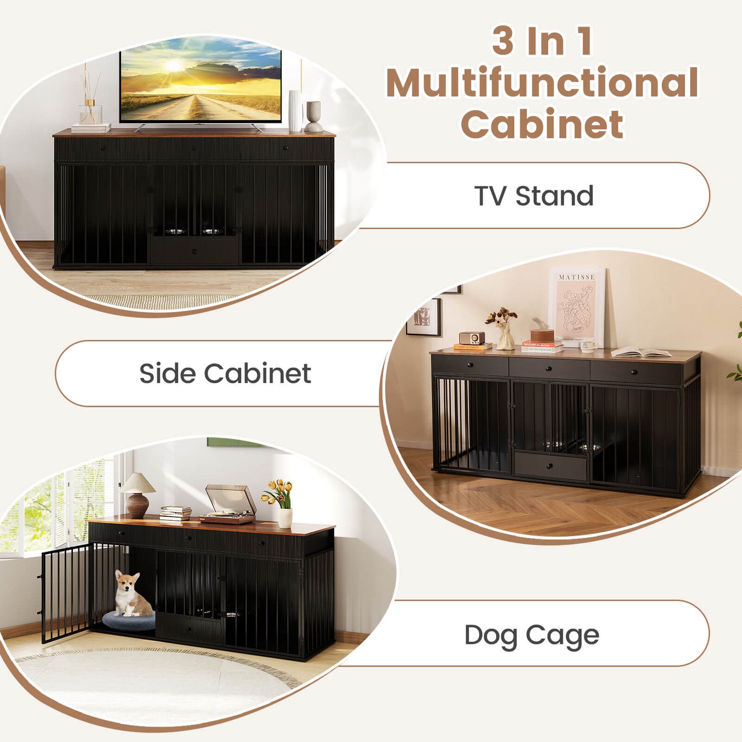 Dog Crate Furniture From Double Dog With Pull Out Feeder