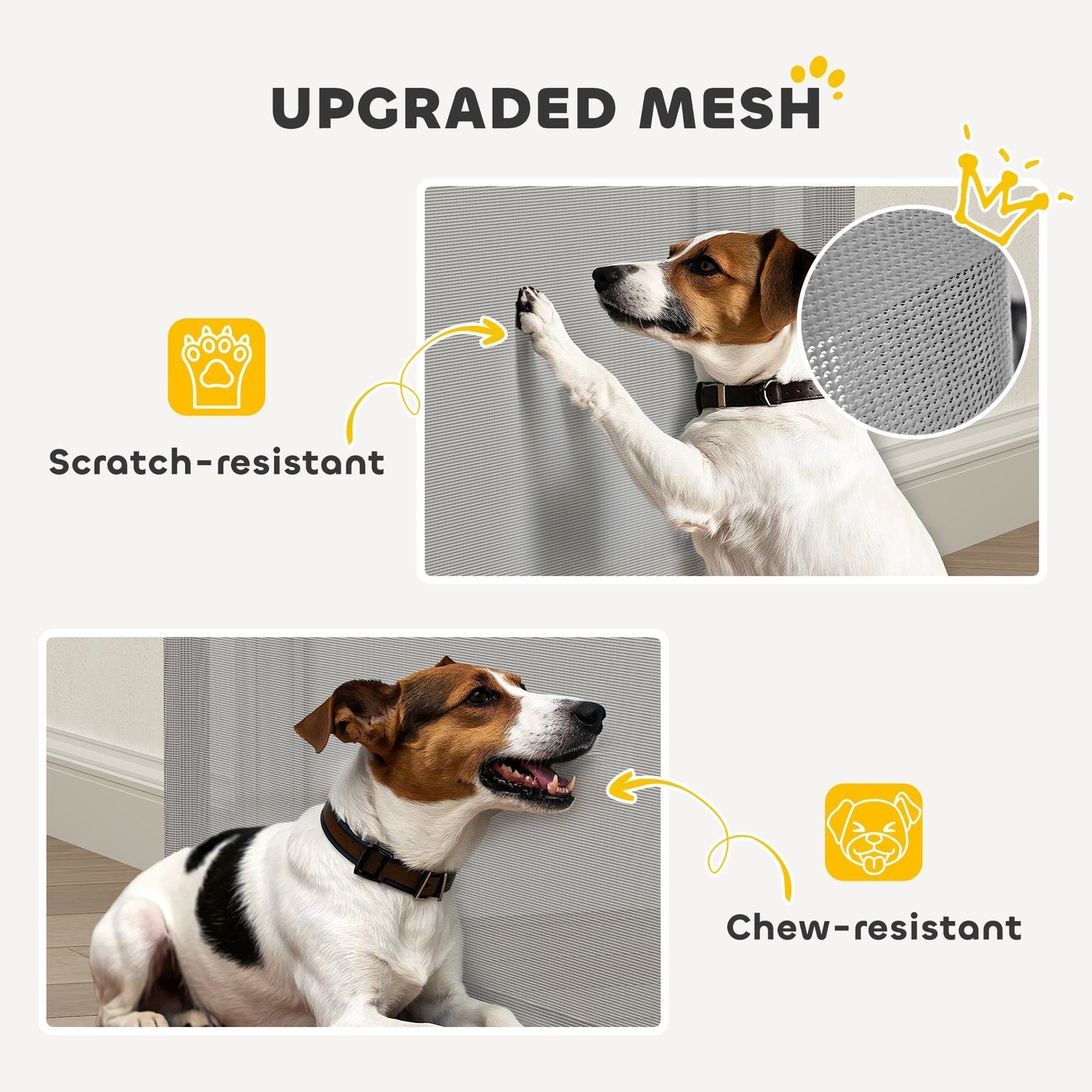 PawHut Retractable Dog Gate For Doorways And Stairways Up To 140 Cm Wide Easy Install With Secure Mesh For Pet Parents