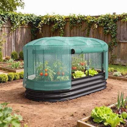 Outsunny Raised Garden Bed Kit With Self Watering System And Mesh Cover 6x3 Ft For Home Gardeners