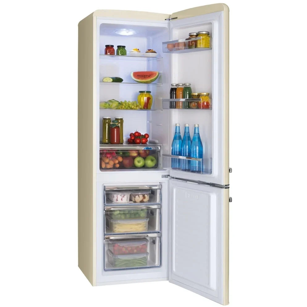 Amica FKR29653C Retro Static Fridge Freezer, 60/40, Cream, E Rated