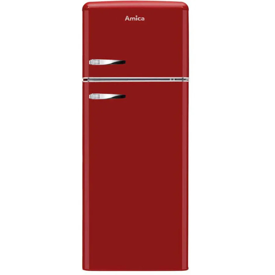 Amica FDR2213R Retro Static Fridge Freezer, 80/20, Red, E Rated
