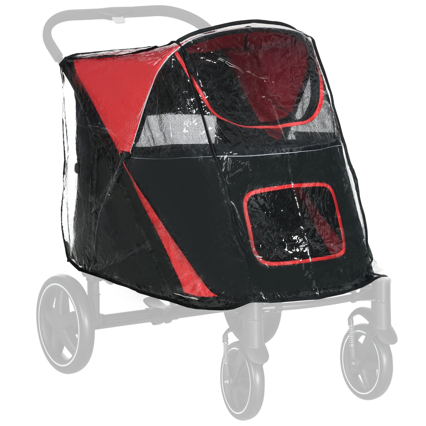 PawHut Rain Cover For Dog Pram Stroller Keeps Pets Dry Warm Flap Free Rear Entry Design For Dog Parents