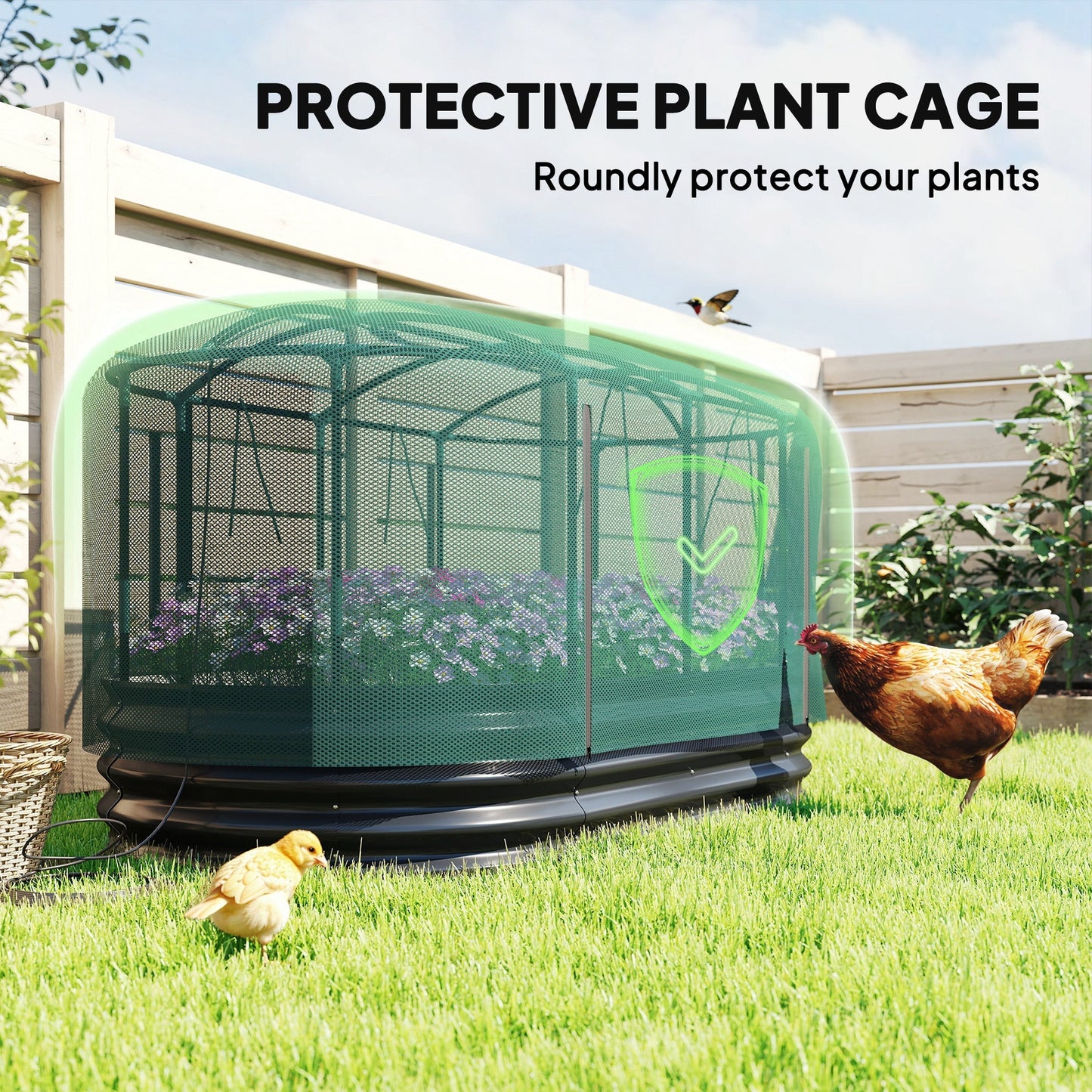 Outsunny Raised Garden Bed Kit With Self Watering System And Mesh Cover 6x3 Ft For Home Gardeners