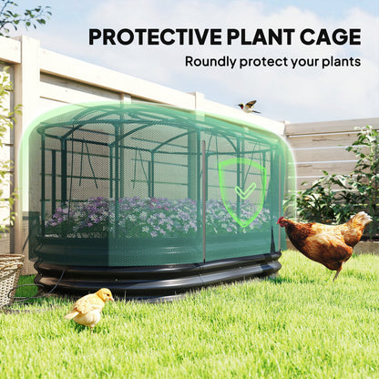 Outsunny Raised Garden Bed Kit With Self Watering System And Mesh Cover 6x3 Ft For Home Gardeners