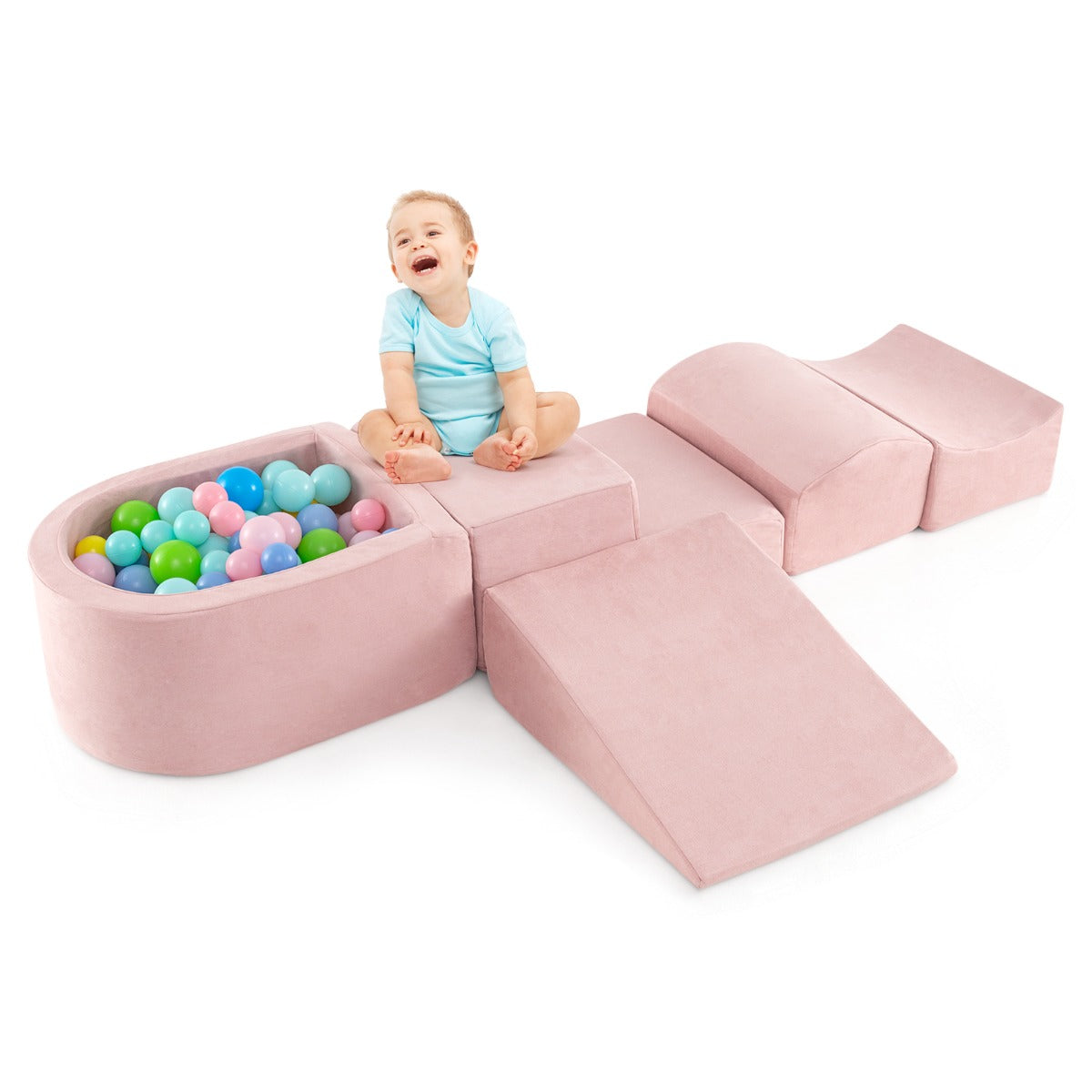 Climb And Crawl Five Piece Playset With Ball Pit