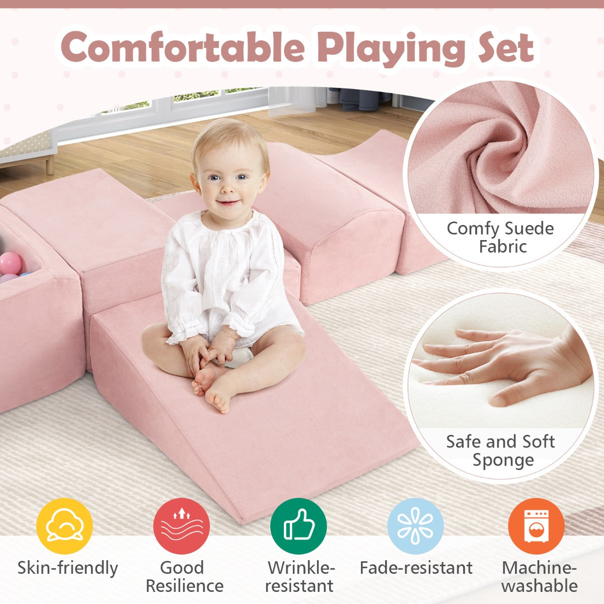Climb And Crawl Five Piece Playset With Ball Pit