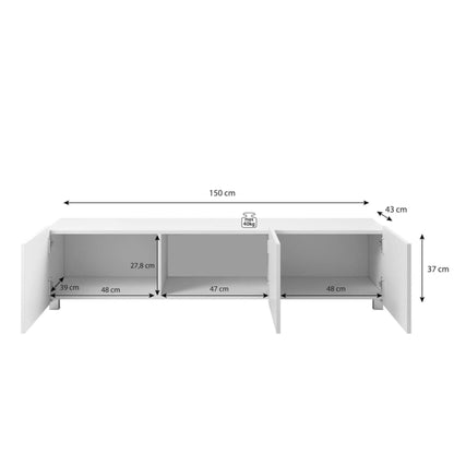 Calabrini TV Cabinet 150cm Sleek Modern Storage For Living Rooms Keeps Media Organized