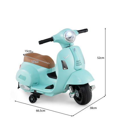 Vespa Licensed 6V Kids Ride On Motorcycle with Lights and Horn Sound for Boys and Girls