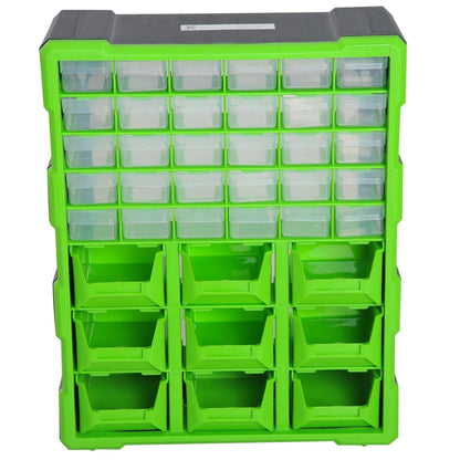 DURHAND 39 Drawer Parts Organizer Wall Mount Cabinet For Garage Durable Easy Access With Clear Drawers