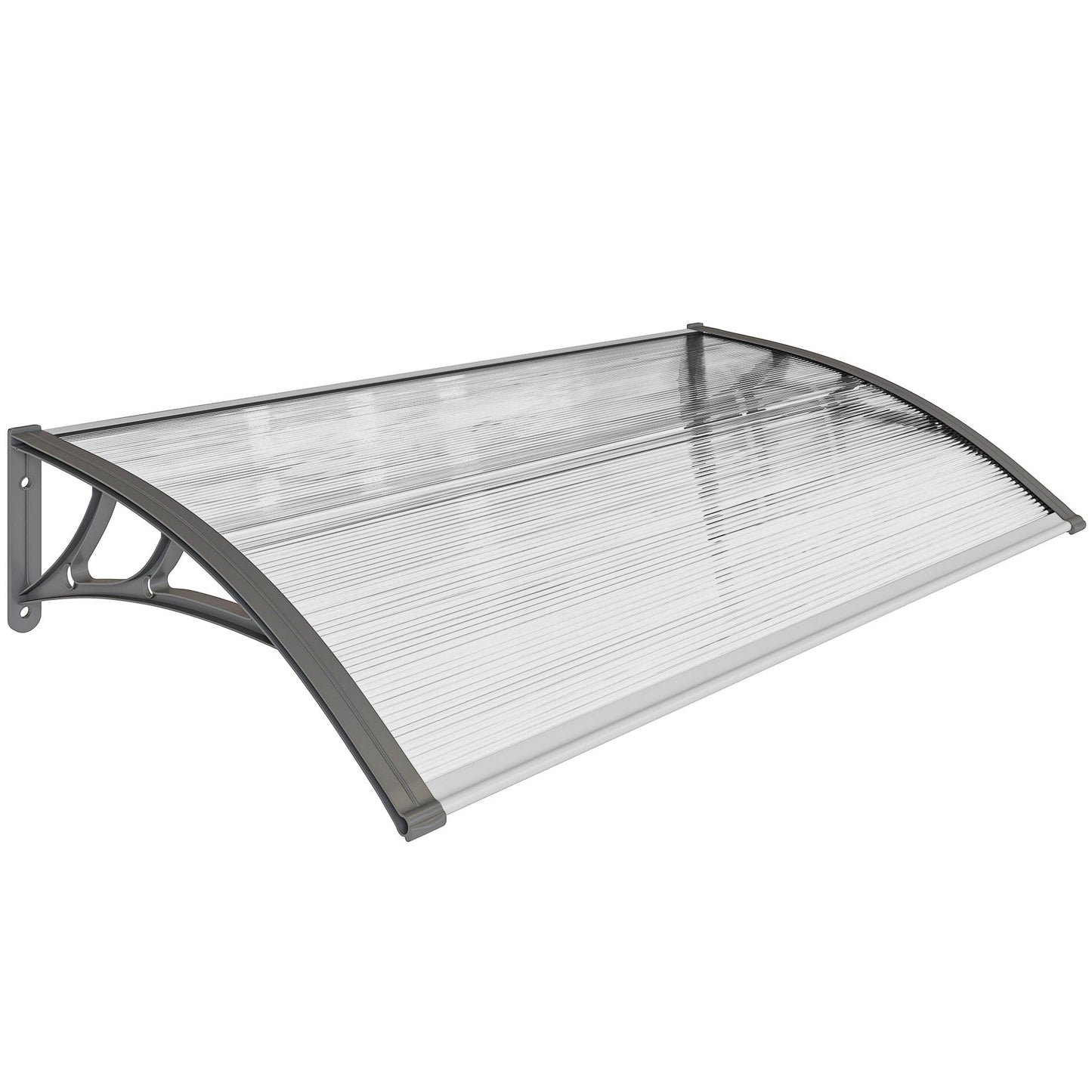 Outsunny Front Door Canopy Outdoor Awning 110x60cm Rain Shelter Aluminium Frame Easy Wall Mount For Homeowners