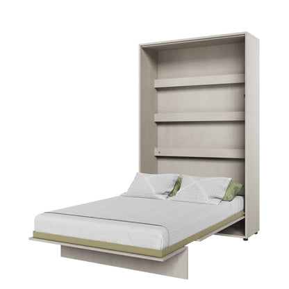 Concept Junior Vertical Wall Bed 120cm Space Saving With Free Over Bed Cabinet For Small Spaces