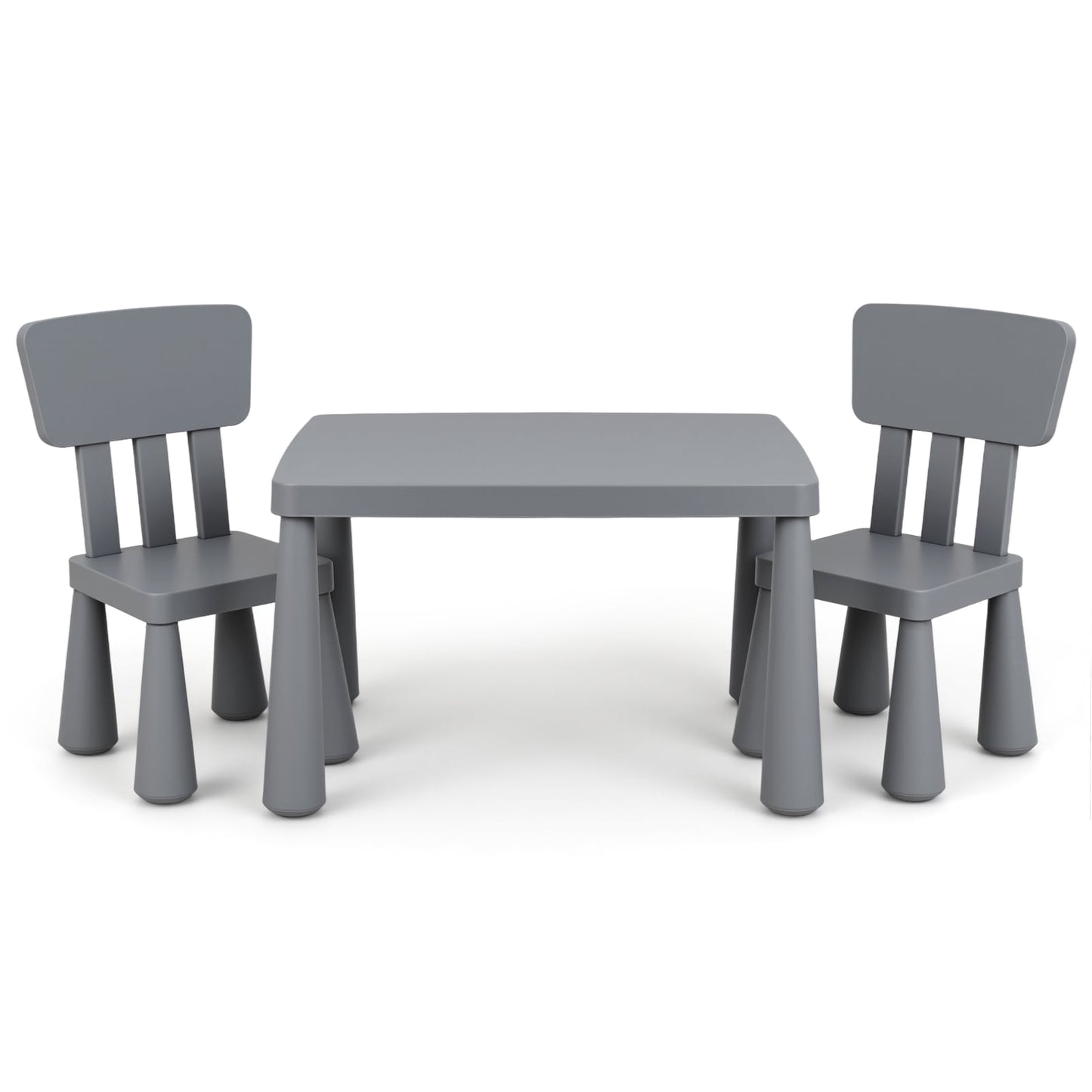 Kids Multi Activity Table And Chair Set Grey For Playroom Use Sturdy Frame Easy To Clean Space Saving
