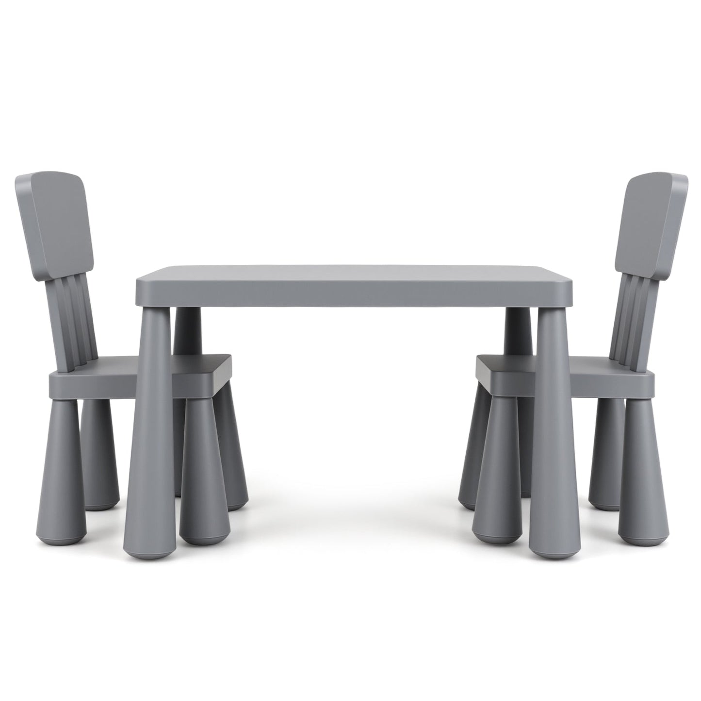 Kids Multi Activity Table And Chair Set Grey For Playroom Use Sturdy Frame Easy To Clean Space Saving