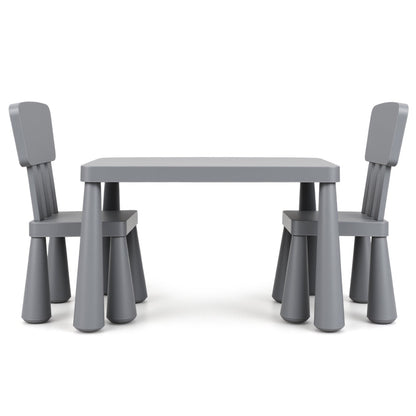 Kids Multi Activity Table And Chair Set Grey For Playroom Use Sturdy Frame Easy To Clean Space Saving