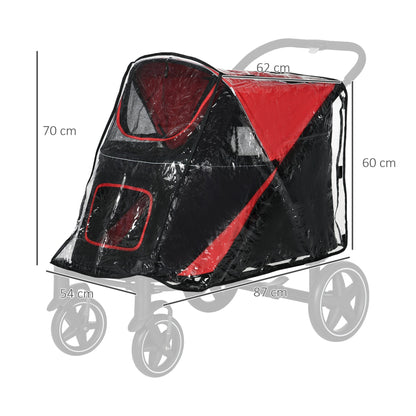 PawHut Rain Cover For Dog Pram Stroller Keeps Pets Dry Warm Flap Free Rear Entry Design For Dog Parents