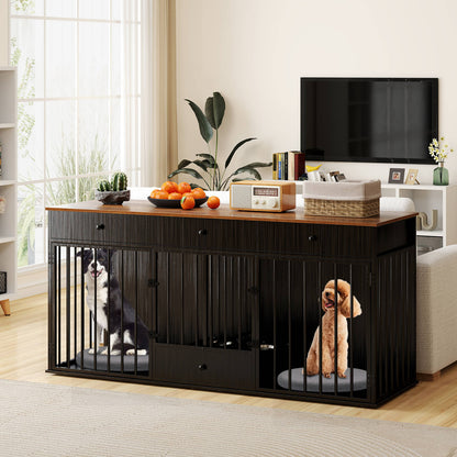 Dog Crate Furniture From Double Dog With Pull Out Feeder