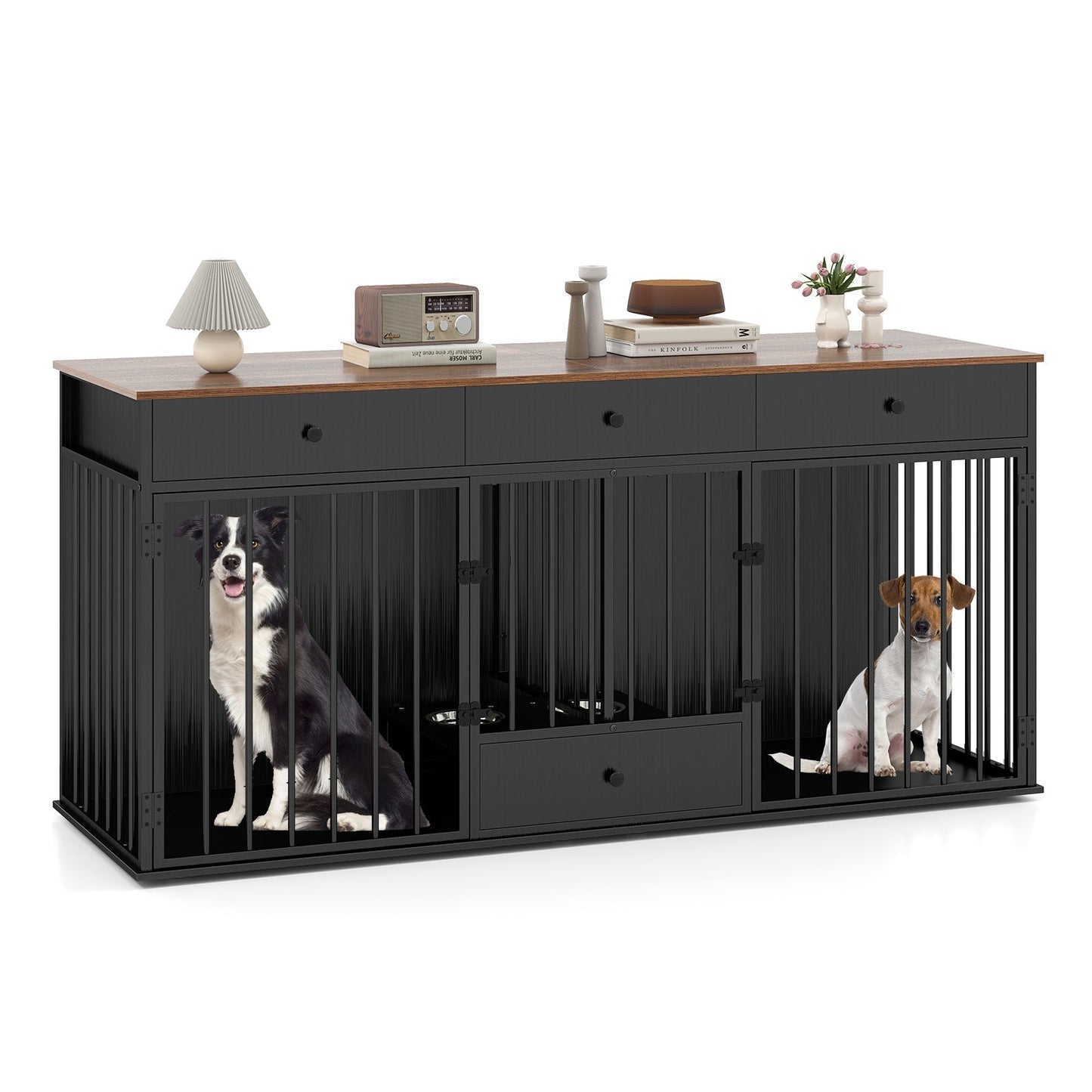 Dog Crate Furniture From Double Dog With Pull Out Feeder