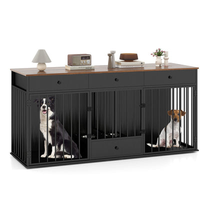 Dog Crate Furniture From Double Dog With Pull Out Feeder
