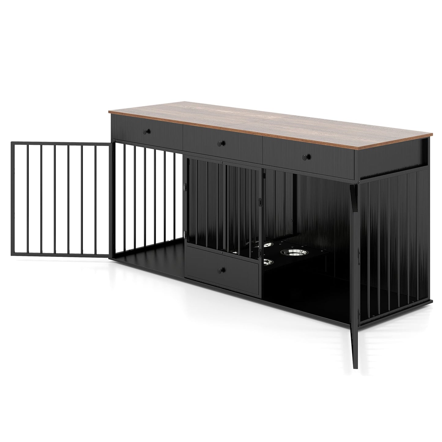 Dog Crate Furniture From Double Dog With Pull Out Feeder