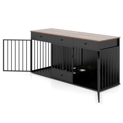 Dog Crate Furniture From Double Dog With Pull Out Feeder