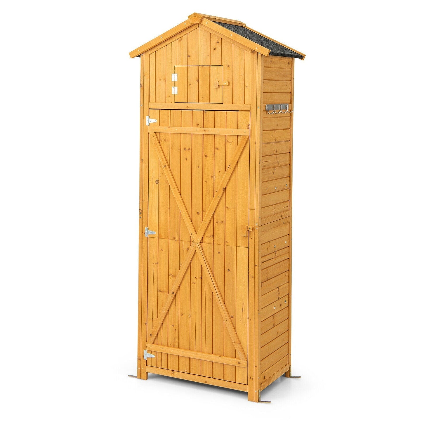 Durable Outdoor Storage Cabinet Tall 180.5cm With Lockable Doors And Foldable Table