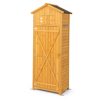 Durable Outdoor Storage Cabinet Tall 180.5cm With Lockable Doors And Foldable Table