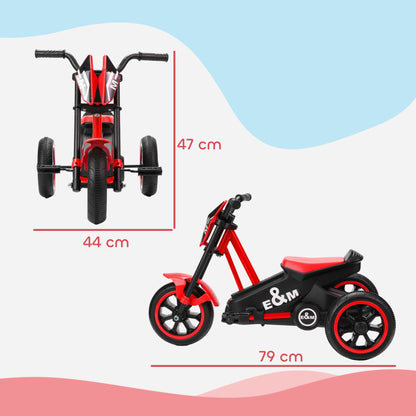 AIYAPLAY Kids Tricycle For Toddlers With Pedals 3 Wheel Stable Steel Frame Indoor Outdoor Red