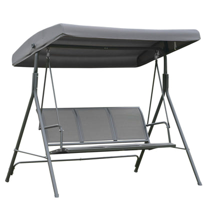 Outsunny 3 Seater Garden Swing Chair With Canopy And Breathable Mesh Seat