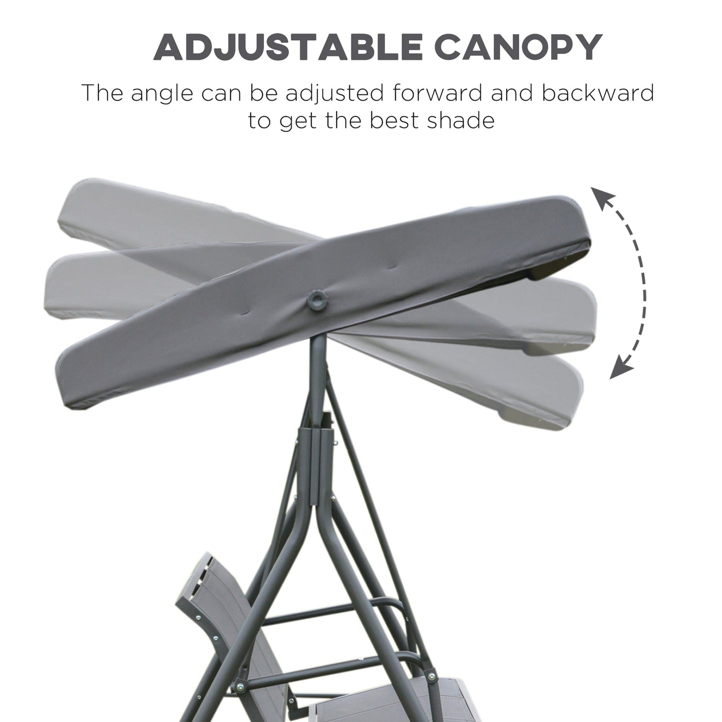 Outsunny 3 Seater Garden Swing Chair With Canopy And Breathable Mesh Seat