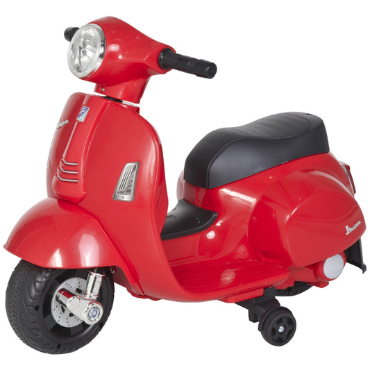 HOMCOM Vespa Licensed 6V Kids Ride On Motorcycle With Horn And Headlights For Ages 18 To 36 Months