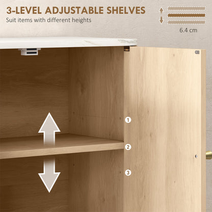 HOMCOM Bathroom Wall Cabinet With Adjustable Shelf Space Saving Organizer For Small Bathrooms
