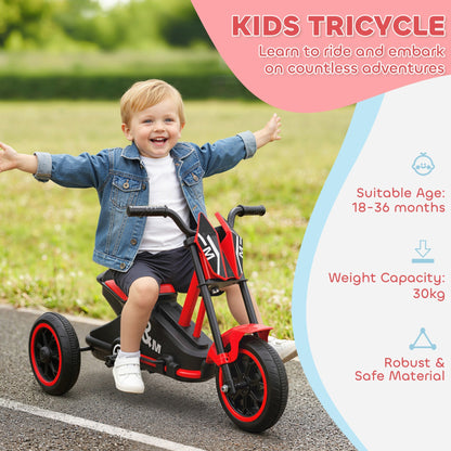 AIYAPLAY Kids Tricycle For Toddlers With Pedals 3 Wheel Stable Steel Frame Indoor Outdoor Red