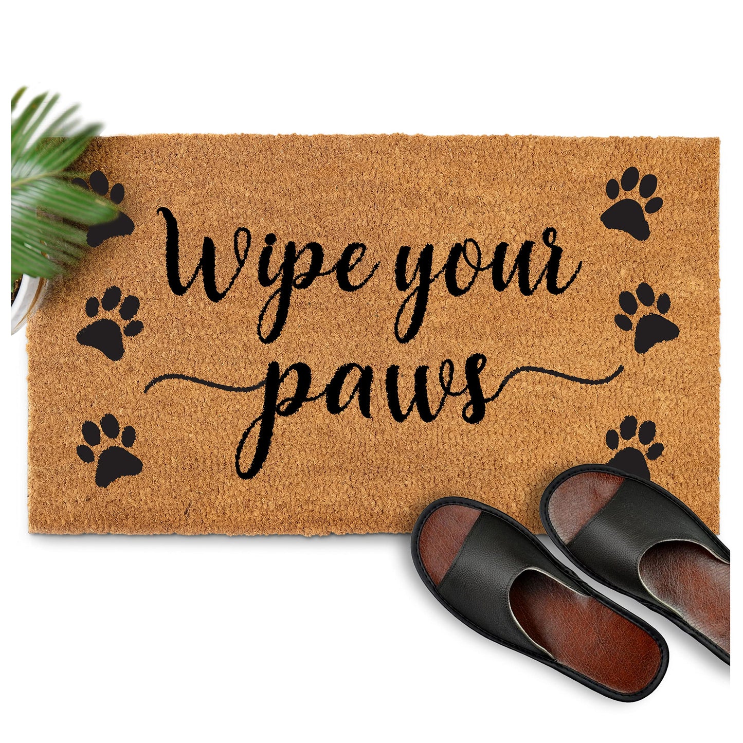 Coir Doormat Wipe Your Paws 30x17 Outdoor Farmhouse Entrance Mat Durable 0.6 Inch Height