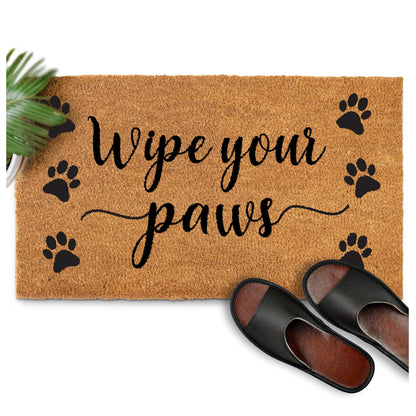 Coir Doormat Wipe Your Paws 30x17 Outdoor Farmhouse Entrance Mat Durable 0.6 Inch Height