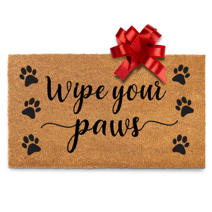 Coir Doormat Wipe Your Paws 30x17 Outdoor Farmhouse Entrance Mat Durable 0.6 Inch Height