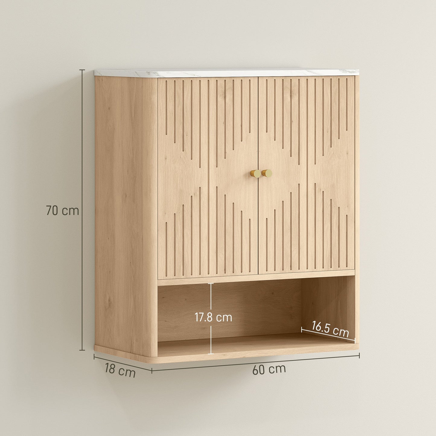 HOMCOM Bathroom Wall Cabinet With Adjustable Shelf Space Saving Organizer For Small Bathrooms