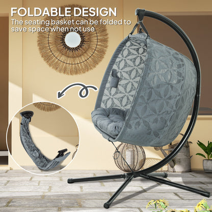 Outsunny Outdoor Double Hanging Chair With Cushion And Cup Holders For Patio Relaxation