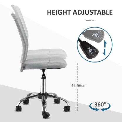 Vinsetto Office Chair With Mesh Back Rolling Wheels Adjustable Armless Desk Chair For Home Office