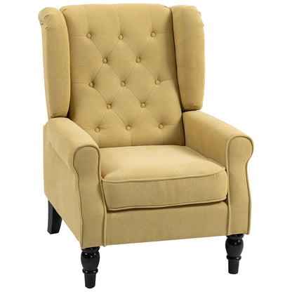 HOMCOM Wingback Accent Chair Retro Tufted Upholstered Chair