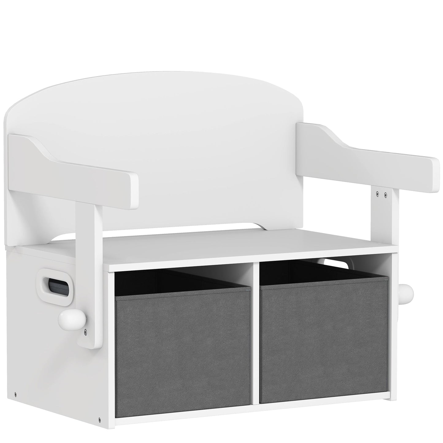 AIYAPLAY 3 In 1 Kids Storage Bench Convertible Table Chair Set With Bins