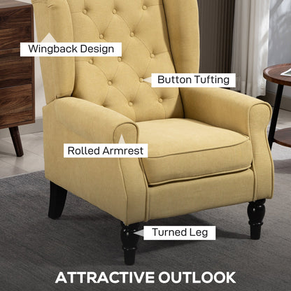HOMCOM Wingback Accent Chair Retro Tufted Upholstered Chair