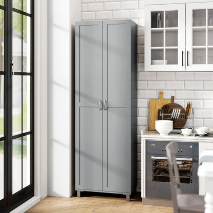 Double Door Tall Storage Cabinet With Adjustable Shelves And Anti Tilt Design For Home And Small Space