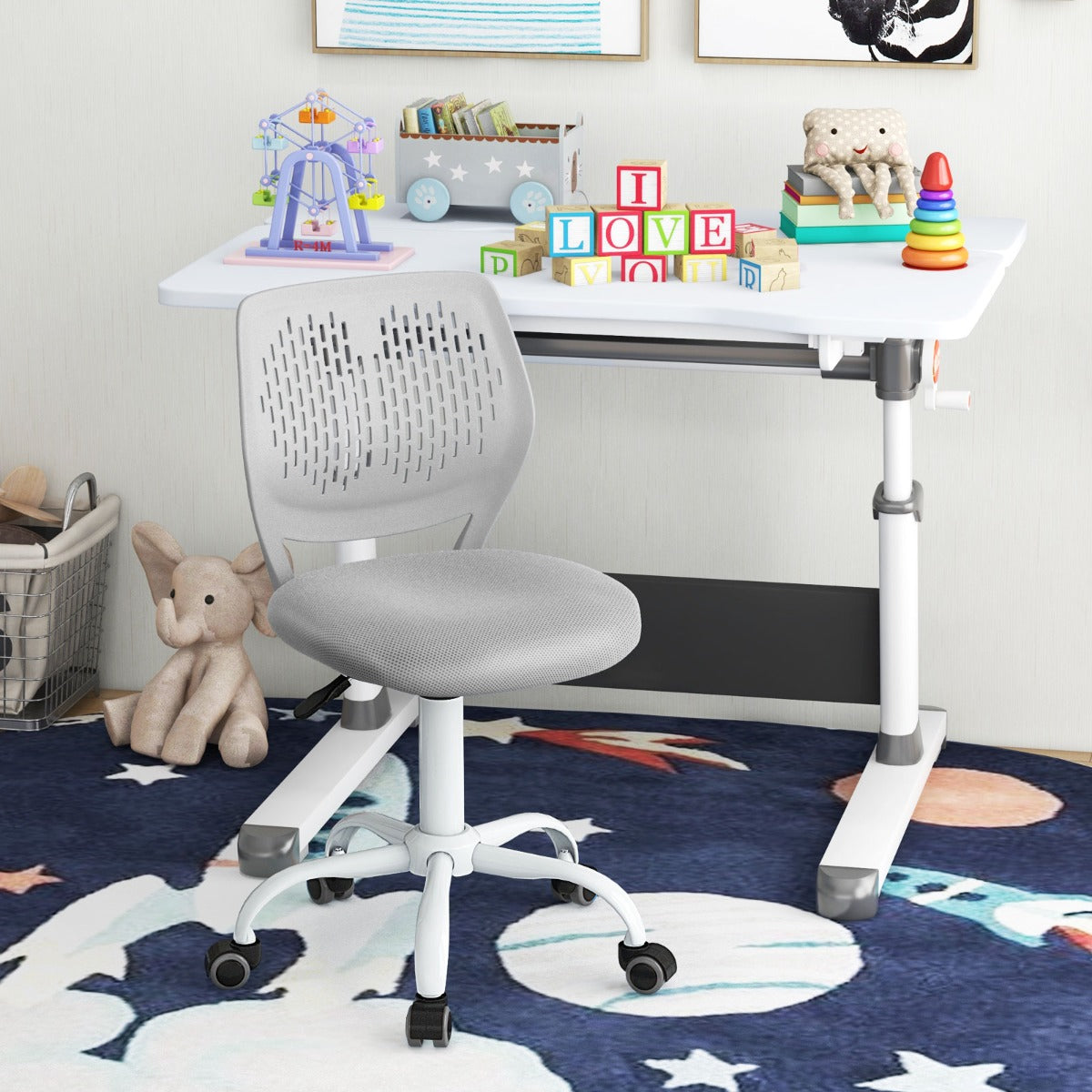 Ergonomic Kids Study Chair With Adjustable Height