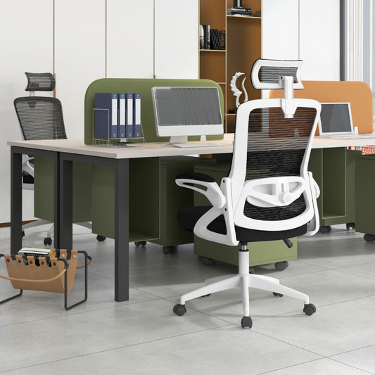 Ergonomic Office Chair With Adjustable Lumbar Support For Home Office Use White Premium