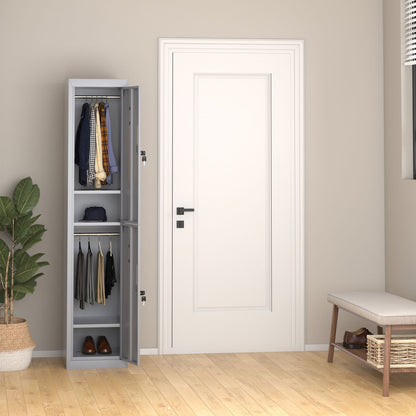 Vinsetto Locker Cabinet Storage In Cold Rolled Steel With Shelves Secure Vertical Cupboard For Office Gym Home Garage