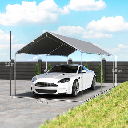 Outsunny 3x6m Heavy Duty Carport Shelter For Cars
