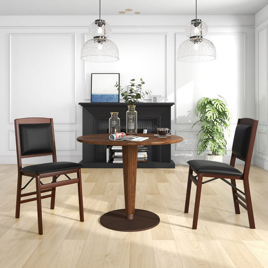 Dining Chair Set Of 2 With Padded Seat And Soft Backrest Foldable