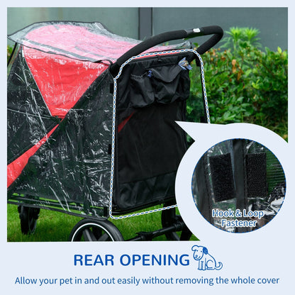 PawHut Rain Cover For Dog Pram Stroller Keeps Pets Dry Warm Flap Free Rear Entry Design For Dog Parents