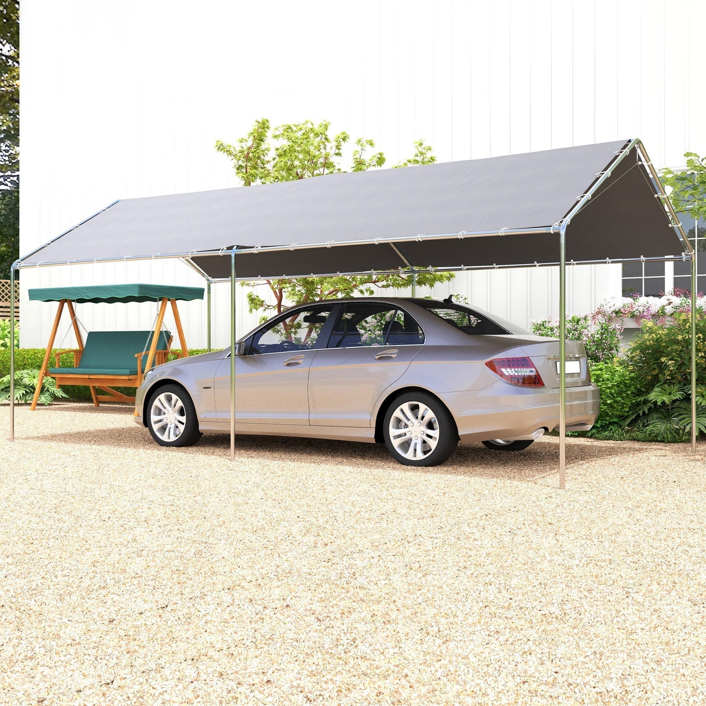Outsunny 3x6m Heavy Duty Carport Shelter For Cars