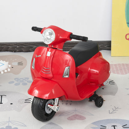 HOMCOM Vespa Licensed 6V Kids Ride On Motorcycle With Horn And Headlights For Ages 18 To 36 Months